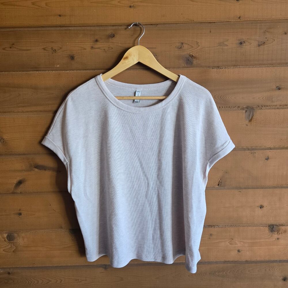 Gentle Fawn Short Sleeve Sweater Top Large Boho Boxy Crewneck Cozy Pullover
